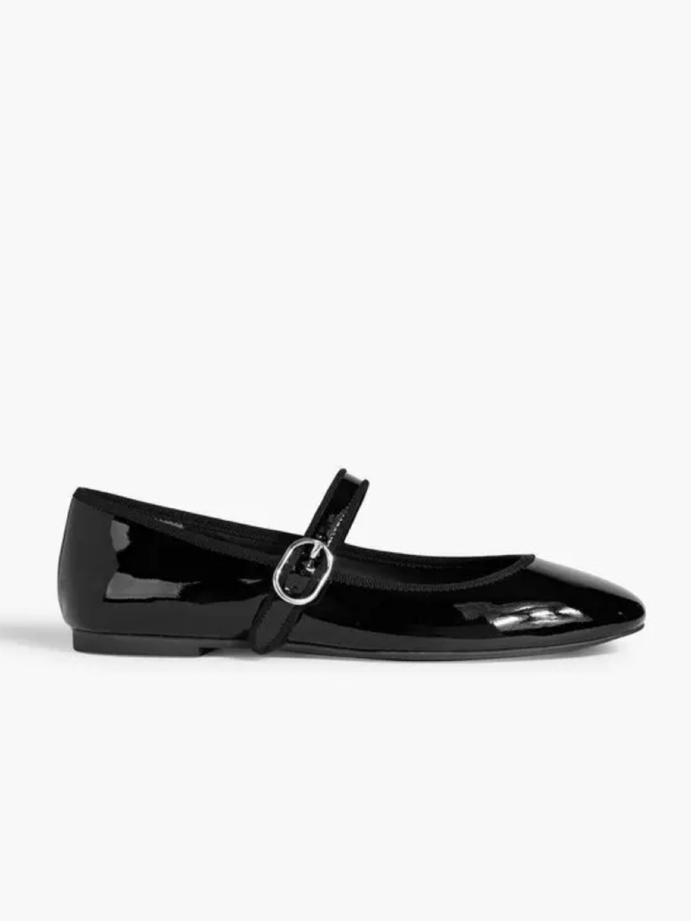 New Stuart Weitzman Alice Mary Jane Flat In Black Patent Leather Sz 7.5